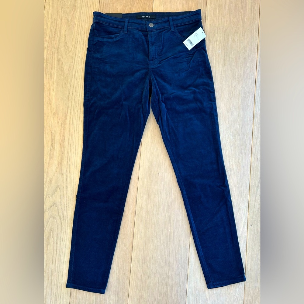 J Brand Night Out Blue Velvet Jeans size 31, NWT